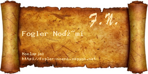 Fogler Noémi névjegykártya
